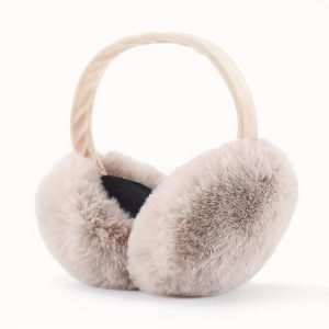 Winter Stretchable Foldable Earmuffs Solid Color Thick Ear Warmer Coldproof Plush Earmuffs For Women Outdoor