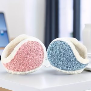 1 F2pcs Headback Earmuffs Solid Color Plush Ear Warmers Thickened Coldproof Ear Covers For Women Men Winter Out Hiking Running