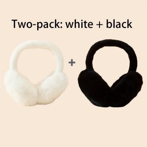 Boho-Chic Plush Earmuffs for Men & Women - 2pcs, Foldable & Warm, Perfect for Autumn & Winter Outdoor Activities, Great Gift Idea