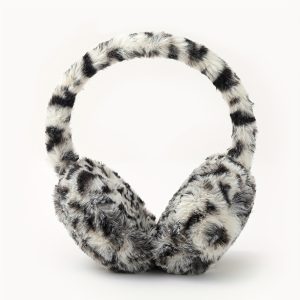 Boho Nation Fuzzy Leopard Print Earmuffs for Men ?C Plush Winter Ear Warmers for Fashionable Cold Weather Dressing