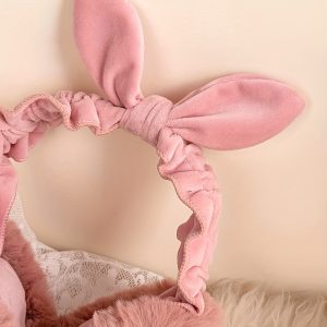 Winter Bow Decor Earmuffs For Women Soft Faux Fur Ear Warmer Cute Bow Ears Earmuffs Foldable Ear Covers For Cold Weather